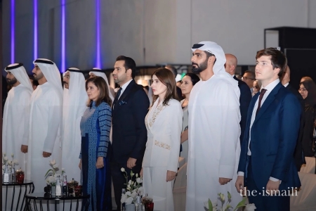 H.E. Sheikh Salem bin Khalid Al Qassimi, UAE Minister of Culture and Prince Aly Muhammad during the Al Burda Awards Ceremony.Pho